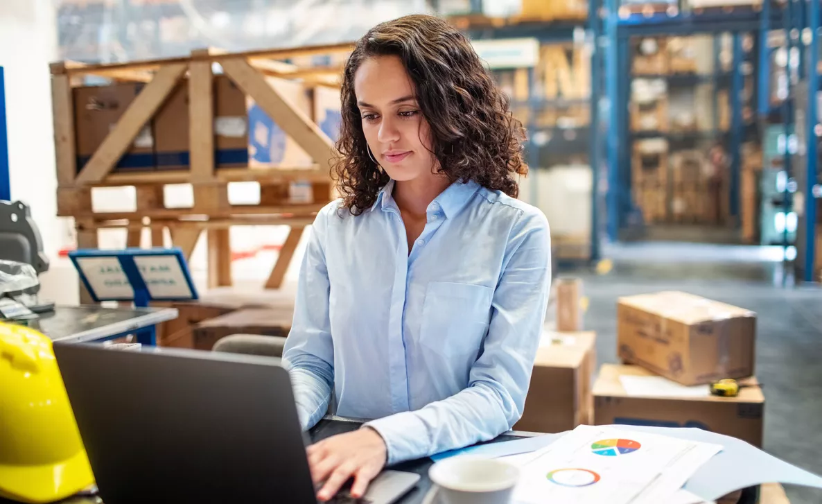  Business owner working on a laptop
